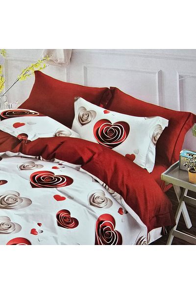 Kotonia Home Thick and Fine Bed Linen, 6 Pieces, Xxl - Heart Pattern, Yoyo, 44