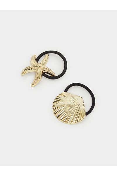 Styli Set of 2 - Metal Accent Hair Tie