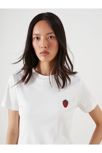 LC Waikiki Crew Neck Embroidered Women's T-Shirt
