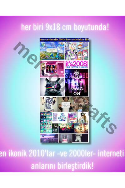 merccuri crafts 2010S Internet Sticker Set (59+ Pcs High Quality) - for Notebook, Agenda, Scrapbooking