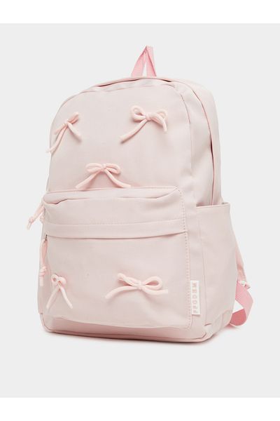 Styli Girls Pink Bow Accent Backpack