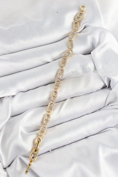 Clariss Brass Zircon Stone Messika Model Gold Color Vip Series Women's Bracelet