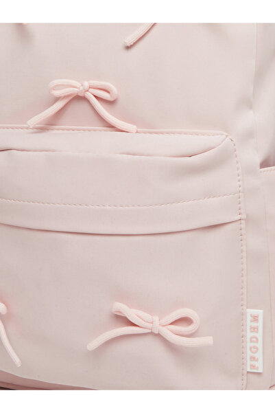 Styli Girls Pink Bow Accent Backpack