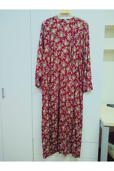 hoaryage Robadan Long Sleeve 100% Viscose Push Flower Mother Dress, Prayer Dress