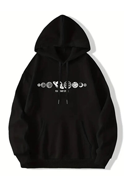 haha Planets Printed Hooded Sweatshirt