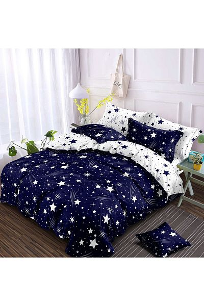 Kotonia Home Thick and Fine Bed Linen, 6 Pieces, Xxl - Star Pattern, Yoyo, 08