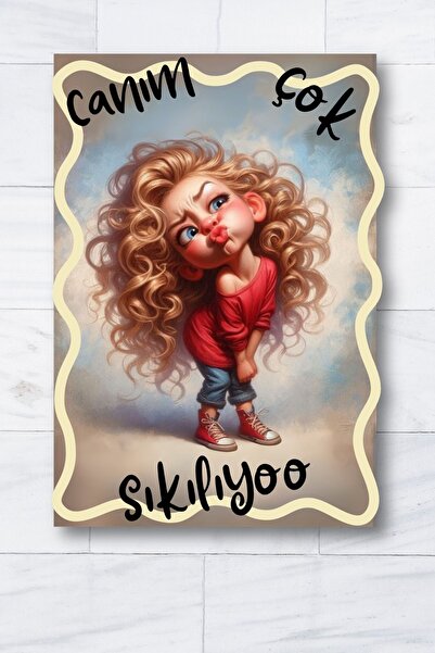 Nod Canı Sıkılan Kız Temalı Poster – Modern ve Minimalist Tarzda Duvar Dekoru...