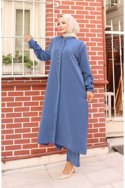 sefamerve Παντελόνι χιτώνα Aerobin από ύφασμα δύο τεμαχίων 2103-01 Indigo