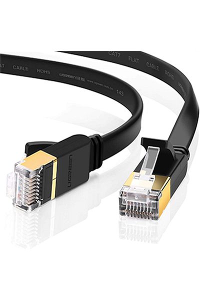 Ugreen كابل شبكة محلية مسطح NW106-11260B Cat 7 U/FTP بطول 1 متر - أسود