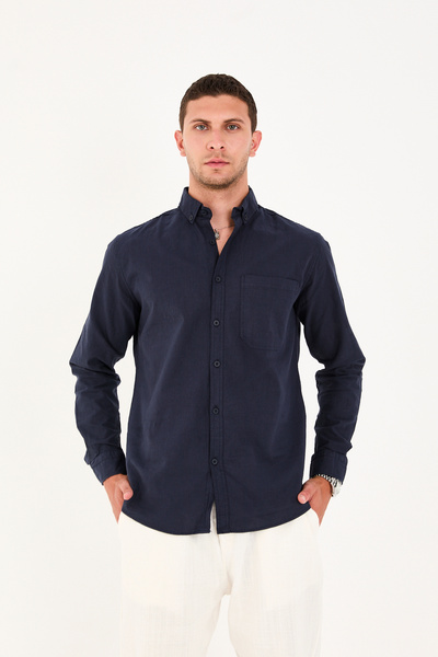 No Way Cămașă pentru bărbați Regular Fit bumbac 100% cu un singur buzunar Fla...