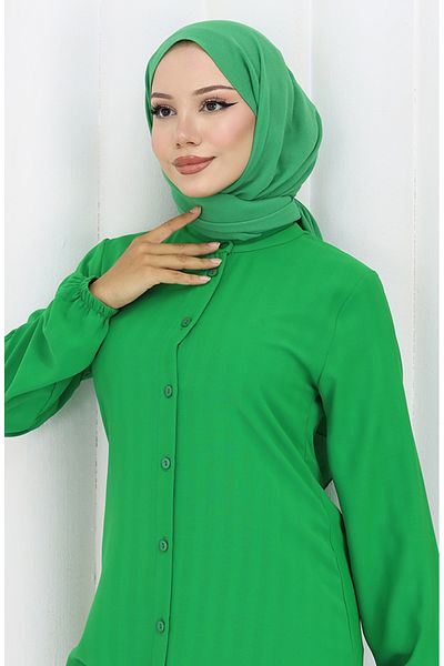 sefamerve Buttoned tunic 3118-06 emerald green