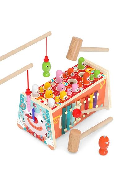 Picodino Banc de lucru Centru activitati din lemn 6 in 1 Clown