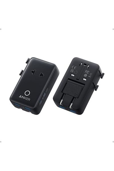 Anker Nano Travel Adapter, 5-Port Power Adapter with 1 AC, 2 USB-A, and 2 USB-C Ports, Smart Tempera