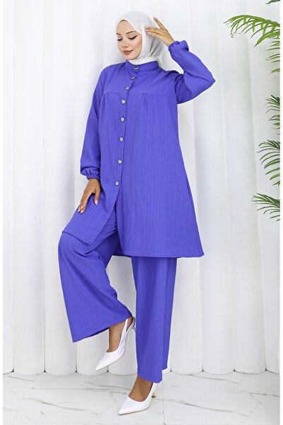 sefamerve Buttoned tunic pants double set 2108-01 saks