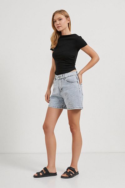 Arma Life Mini pantaloni scurți din denim de vară Baby Blue pentru damă