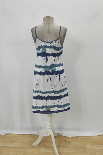 Mossta Rochie din jerseu cu imprimeu cu bretele în V - Albastru