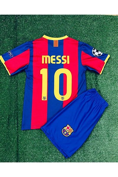sinmm 2011 Season Barcelona Messi Burgundy Kids Jersey Bottom Top Team Wristband Socks Gift