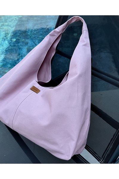 LUNAFEL Pink Fabric Tote Bag - Waterproof Fabric - Women's Handbag and Shoulder Bag