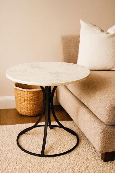 BMARBLE Gerçek Mermer Tasarım Fiskos Sehpası