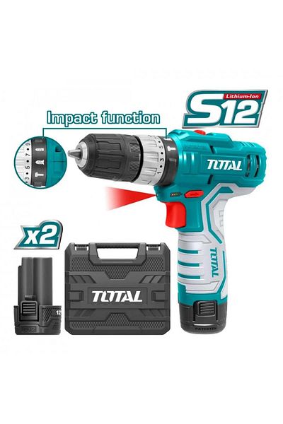 TOTAL Total TIDLI1232-12V 12V 2-Battery Impact Drill with Bag