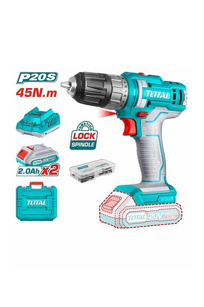 TOTAL 20V 2A 45Nm Cordless Drill Model TDLI200528