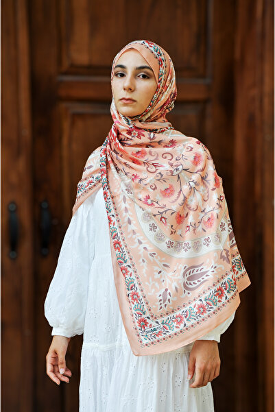 MSCARFS شال حريري من القطن بنمط زنبركي مخفي