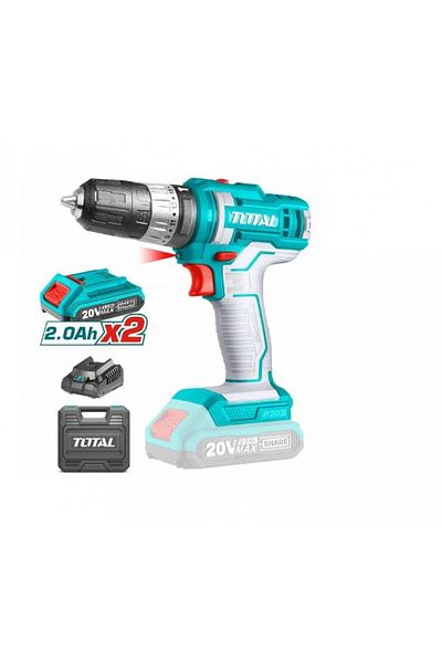 TOTAL Total TIDLI20145-20V 2-Battery Drill with Hammer and Bag