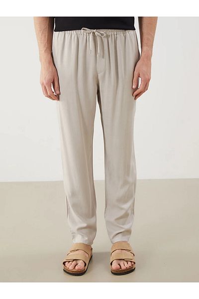 LC Waikiki Lcw Vision Beige Standard Fit Linen Blend Men's Trousers