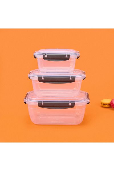 MATMEL Plastic Rectangular Leakproof Ziplock Storage Container - Smoked