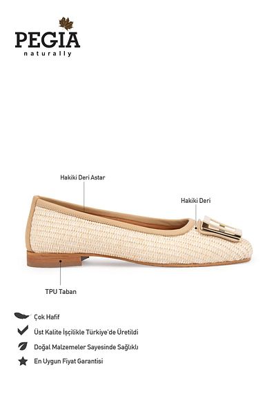 Pegia Women's Straw Ballerinas 700958