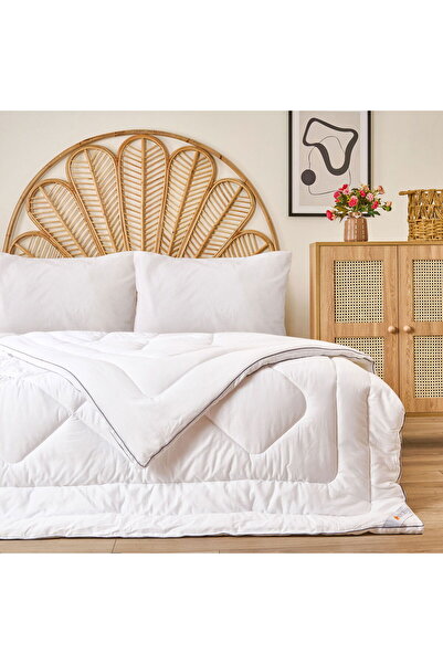 ASPARTAM Soft Double Cotton Microgel Quilt - White - 195X215 cm