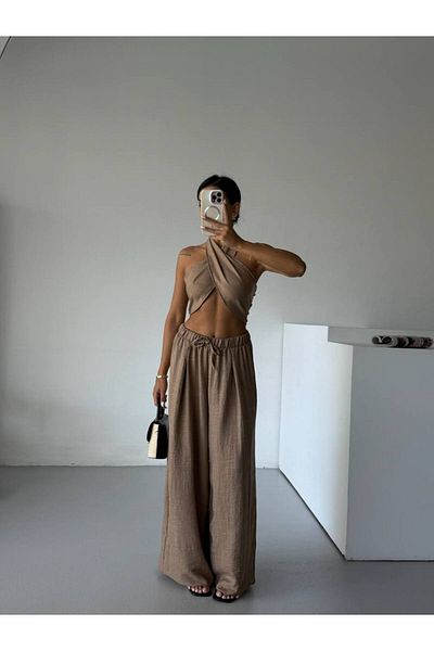 Butik Cross Tie Low Waist Double Suit