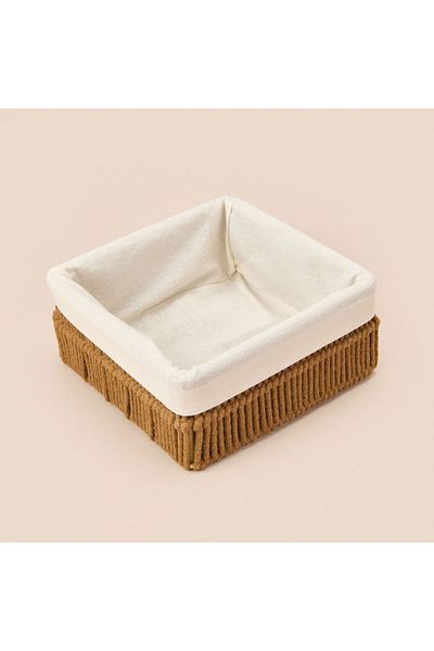 MATMEL Living Earthy Hues Small Decorative Basket - Beige / White - 18X18X8 cm