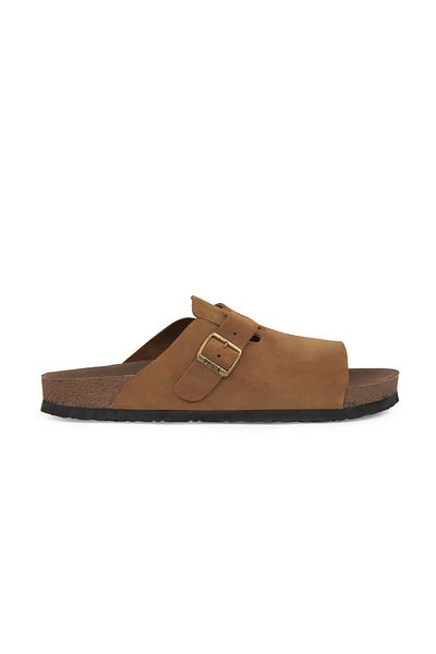 Pegia Genuine Leather Women's Buckle Slippers 215546
