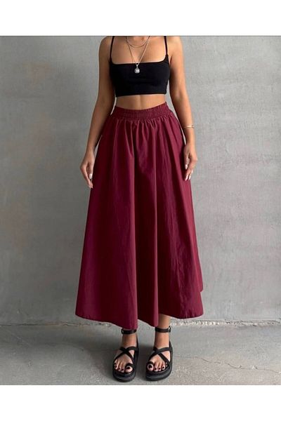 loute Poplin Skirt Elastic Waist Micro Fabric