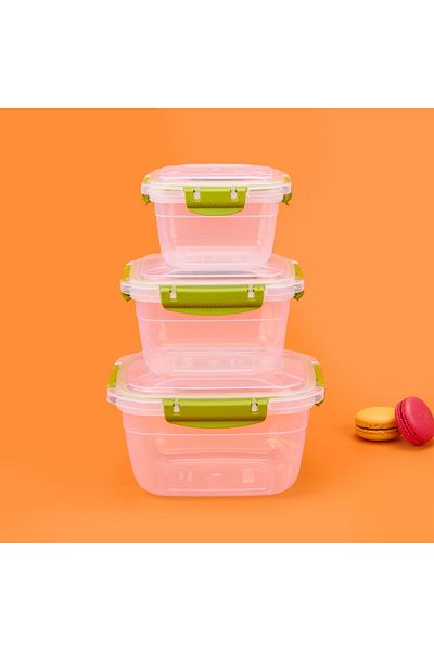 MATMEL Plastic Square Leakproof Ziplock Storage Container - Khaki