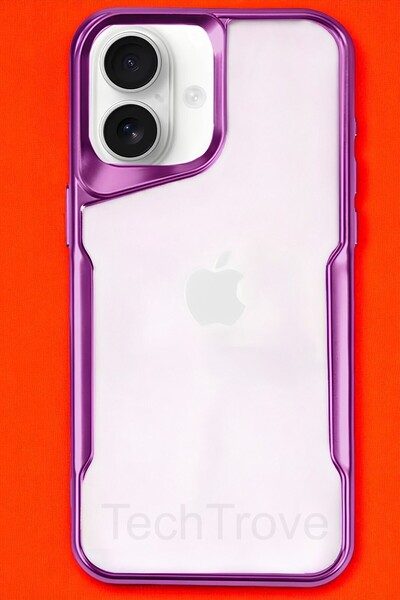 TechTrove iPhone 16 Plus Kılıf Arkası Şefaf Tasarım Lazer Kaplama Sararmaz Si...