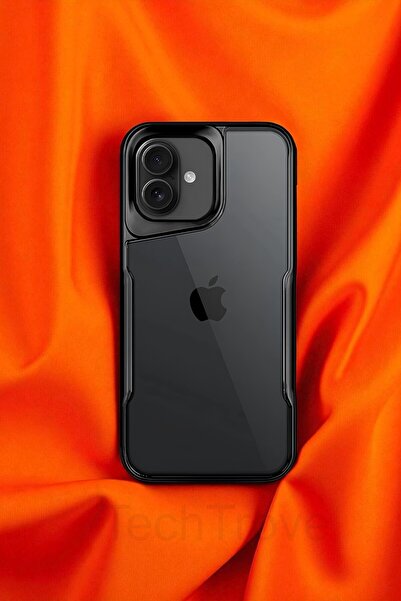 TechTrove iPhone 16 Plus Kılıf Arkası Şefaf Tasarım Lazer Kaplama Sararmaz Si...