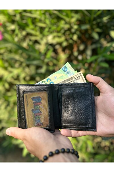 westbag Men's Black Genuine Leather Wallet with Coin Compartment and Plenty o...