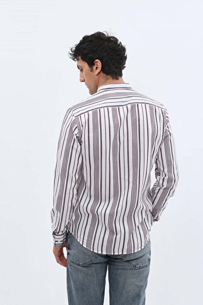SHIRTSPRO قميص أكسفورد بأكمام طويلة وياقة بأزرار من شيرتبرو باللون الأرجواني ...