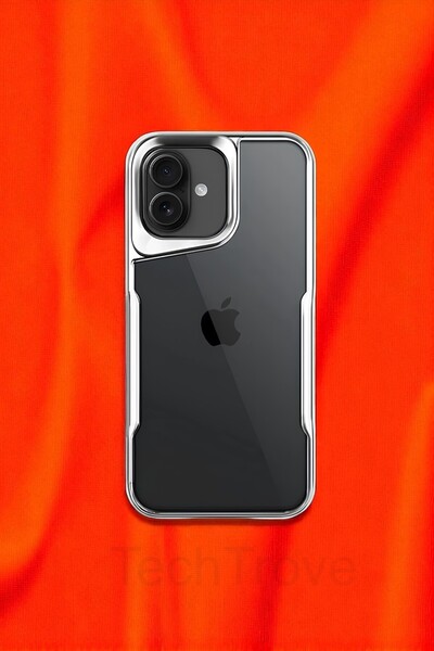 TechTrove iPhone 16 Plus Kılıf Arkası Şefaf Tasarım Lazer Kaplama Sararmaz Si...