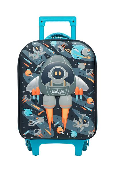 SMIGGLE - Blast Off Junior Kindergarten and Nursery Suitcase with Rickshaw