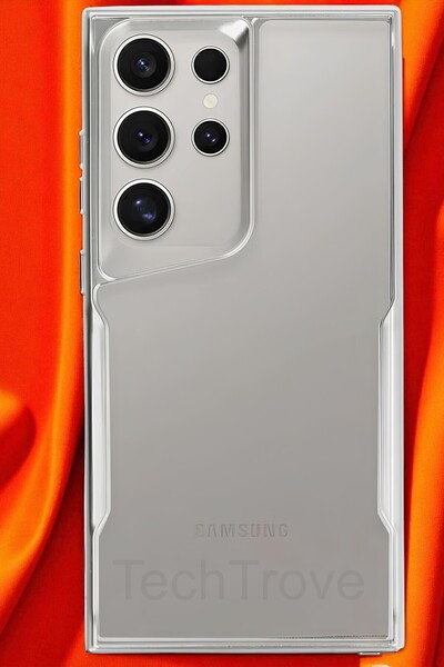 TechTrove Samsung Galaxy S24 Ultra Kılıf Arkası Şefaf Tasarım Lazer Kaplama S...