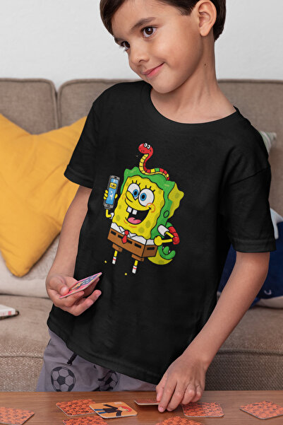 SEVBANO Dizajn SpongeBob majica sa printom, unisex, dječja majica (1-12 GODINA)
