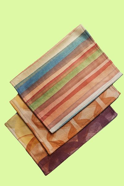 Alseko Concept Asymmetric Colors Pattern, Decorative Kitchen Oven Towel, 3 Pieces 35X50Cm Cotton Towels