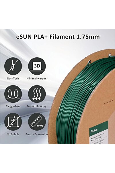 eSun Çam Yeşili Pla+ Filament 1.75mm 1 Kg Plus - Urhanshop Yetkili Satış