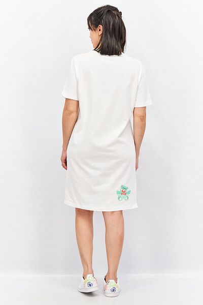 adidas Women Relaxed Fit Short Sleeve Outdoor Mini Dress, White