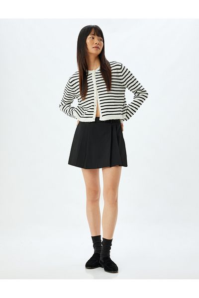 Koton New Season Crew Neck Cardigan Long Sleeve Buttoned
