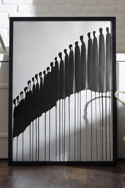 Duvarda Αφίσα με μαύρο ξύλινο πλαίσιο από την Fading Crowd, Διακοσμητική αφηρ...