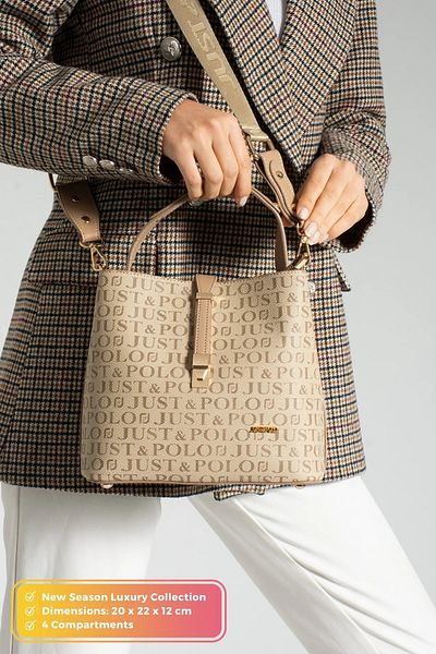 Just Polo Women's Medium Size Waterproof Daily Stylish Hand and Shoulder Bag Size 23 X 18 cm Shoulder Bag